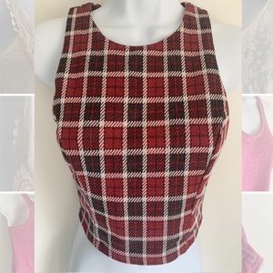 Nollie Plaid ZIP Crop Top